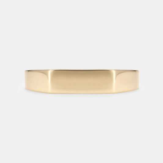 Linear Signet Ring in Yellow Gold