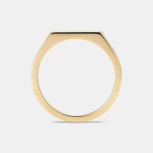 Linear Signet Ring in Yellow Gold