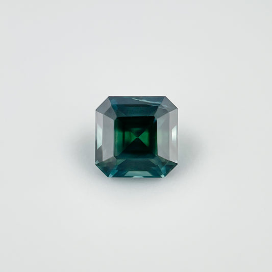 1.53ct Asscher Cut Teal Sapphire