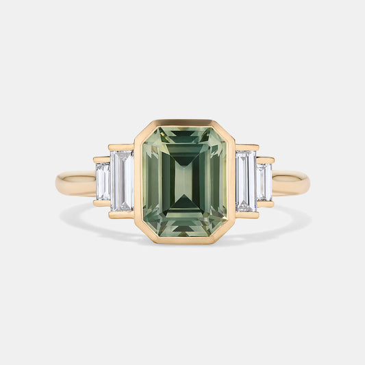 Amelia 2.72ct Emerald Cut Australian Sapphire Five Stone Engagement Ring