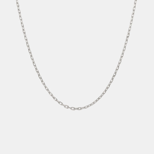 Anchor 2.2mm Chain Necklace in White Gold