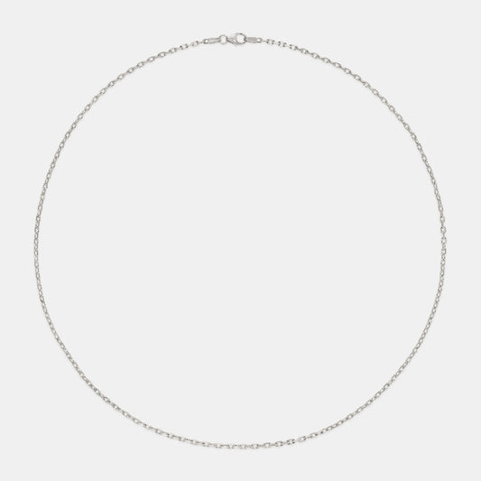 Anchor 2.2mm Chain Necklace in White Gold