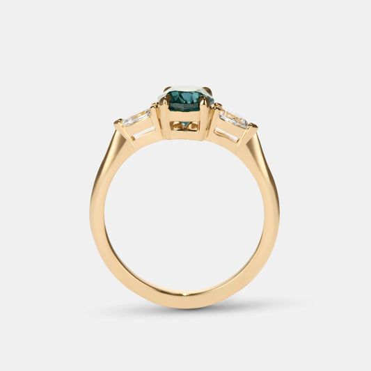 AURORA - 1.43CT TEAL SAPPHIRE ENGAGEMENT RING