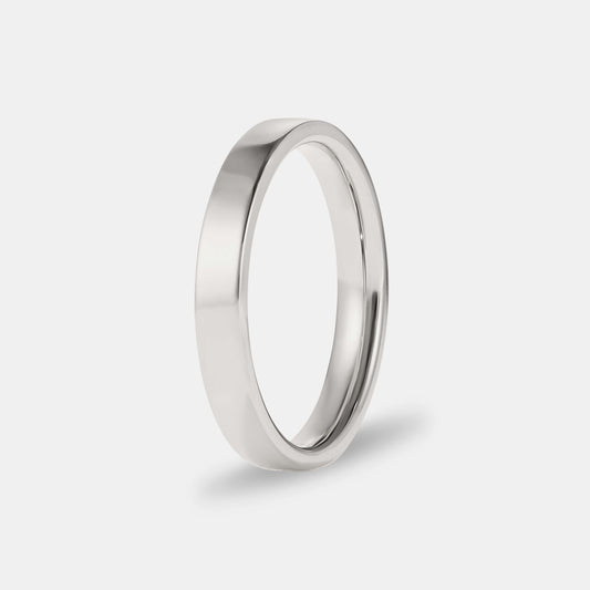Bridie 3mm wedding band in white gold