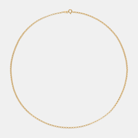 Belcher 2.4mm Chain Necklace in Yellow Gold