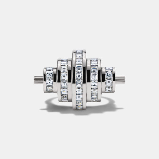 Cog Diamond Ring in Platinum