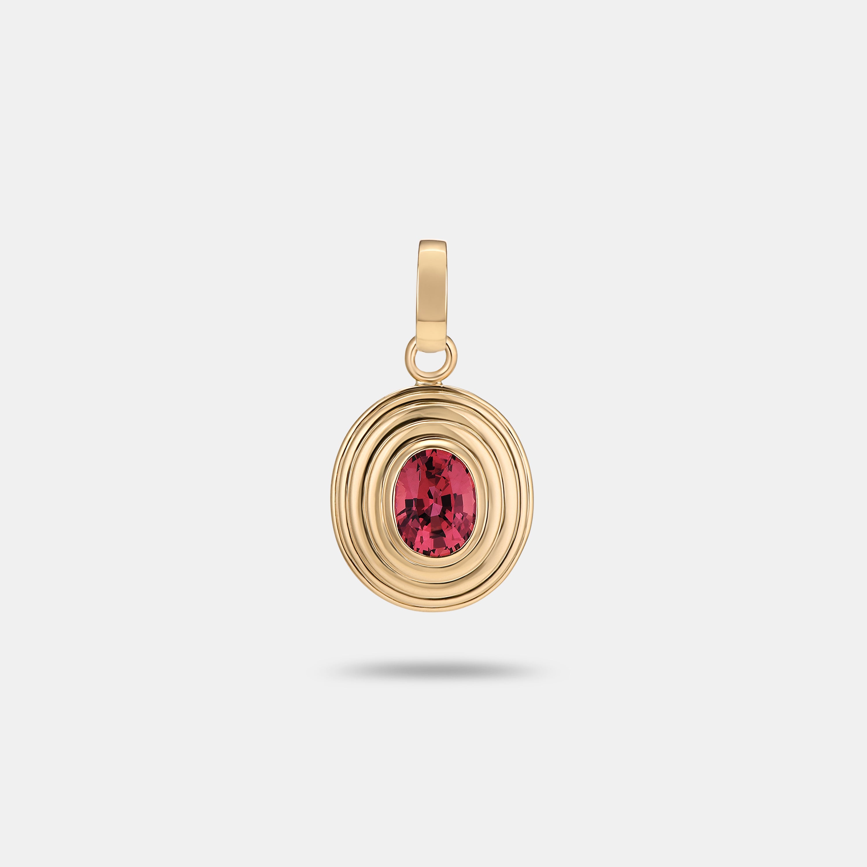 Contours Pendant - 1.42ct Oval Cut Red Spinel