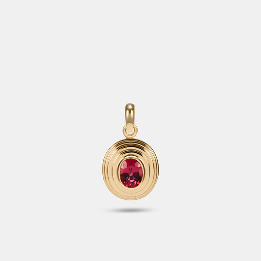 Contours Pendant - 1.42ct Oval Cut Red Spinel - ONE OF A KIND