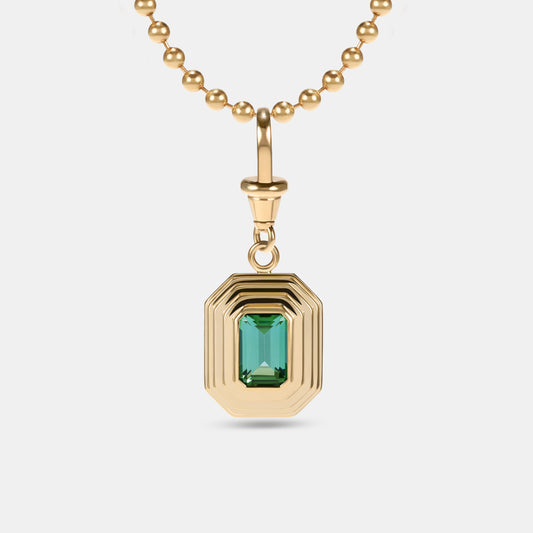 Contours Pendant - 2.00ct Emerald Cut Tourmaline - ONE OF A KIND