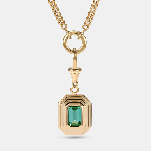 Contours Pendant - 2.00ct Emerald Cut Tourmaline - ONE OF A KIND