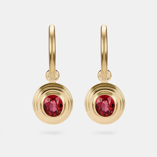 Contours Earring Charm - Round Spinel