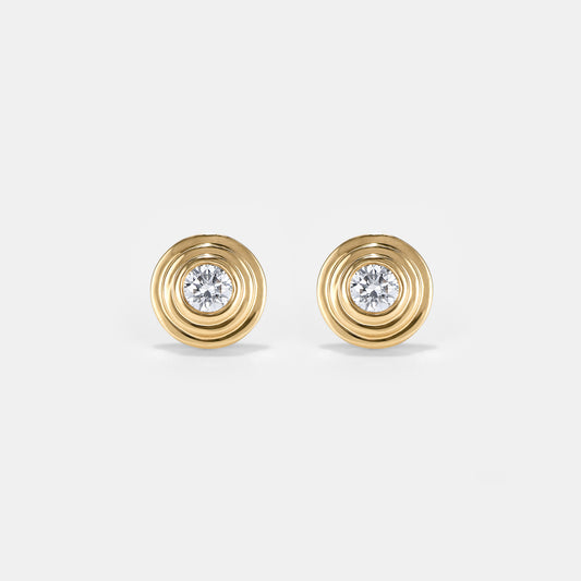 Contours Diamond Studs in 18 Karat Yellow Gold