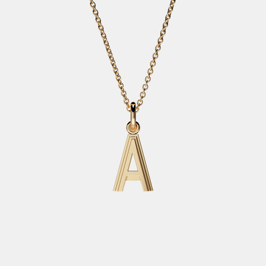 Contours Letter Pendants - 18 karat yellow gold