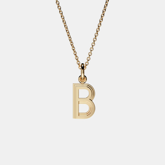 Contours Letter Pendants - 18 karat yellow gold