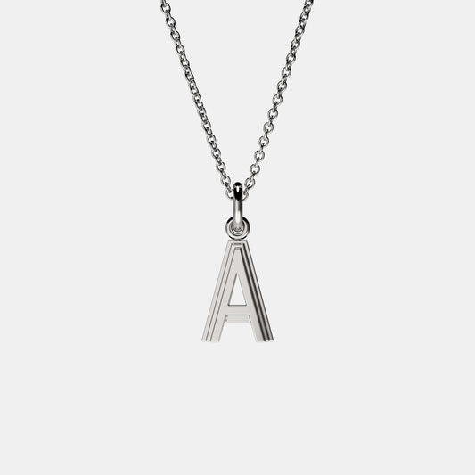 Contours Letter Pendant - 18 Karat White Gold