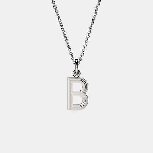 Contours Letter Pendant - 18 Karat White Gold