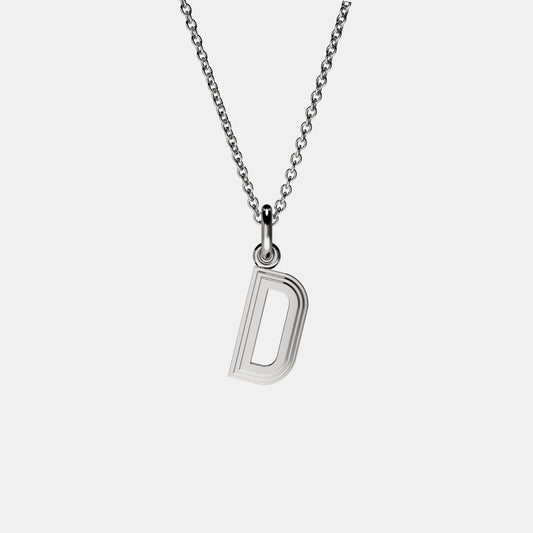 Contours Letter Pendant - 18 Karat White Gold