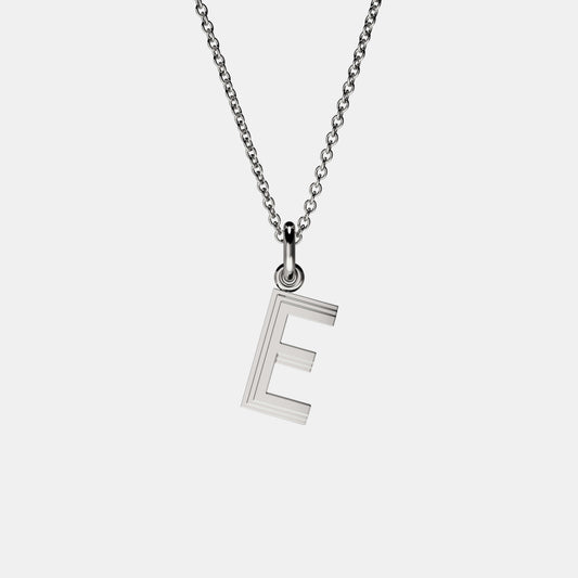 Contours Letter Pendant - 18 Karat White Gold