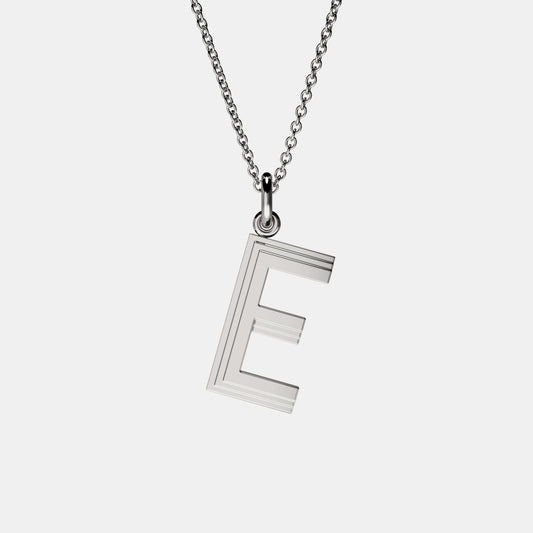 Contours Large Letter Pendant - 18 Karat White Gold