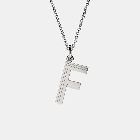 Contours Large Letter Pendant - 18 Karat White Gold