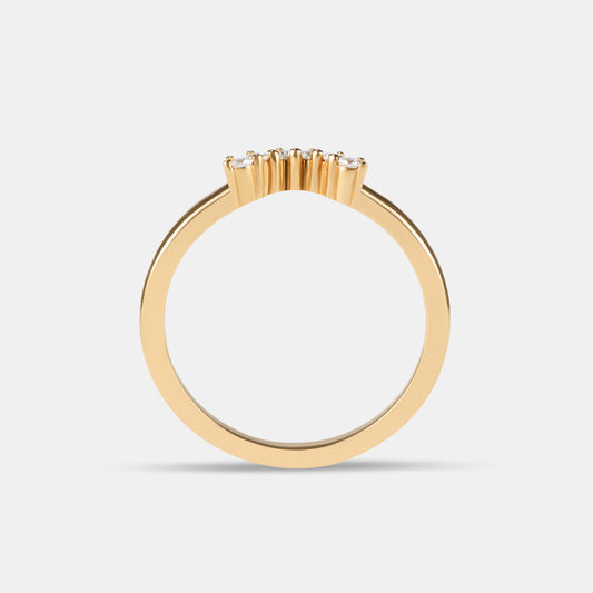 Crescent Diamond Ring