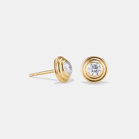 Contours Diamond Studs in Yellow Gold - 0.20ct (0.40ctw)