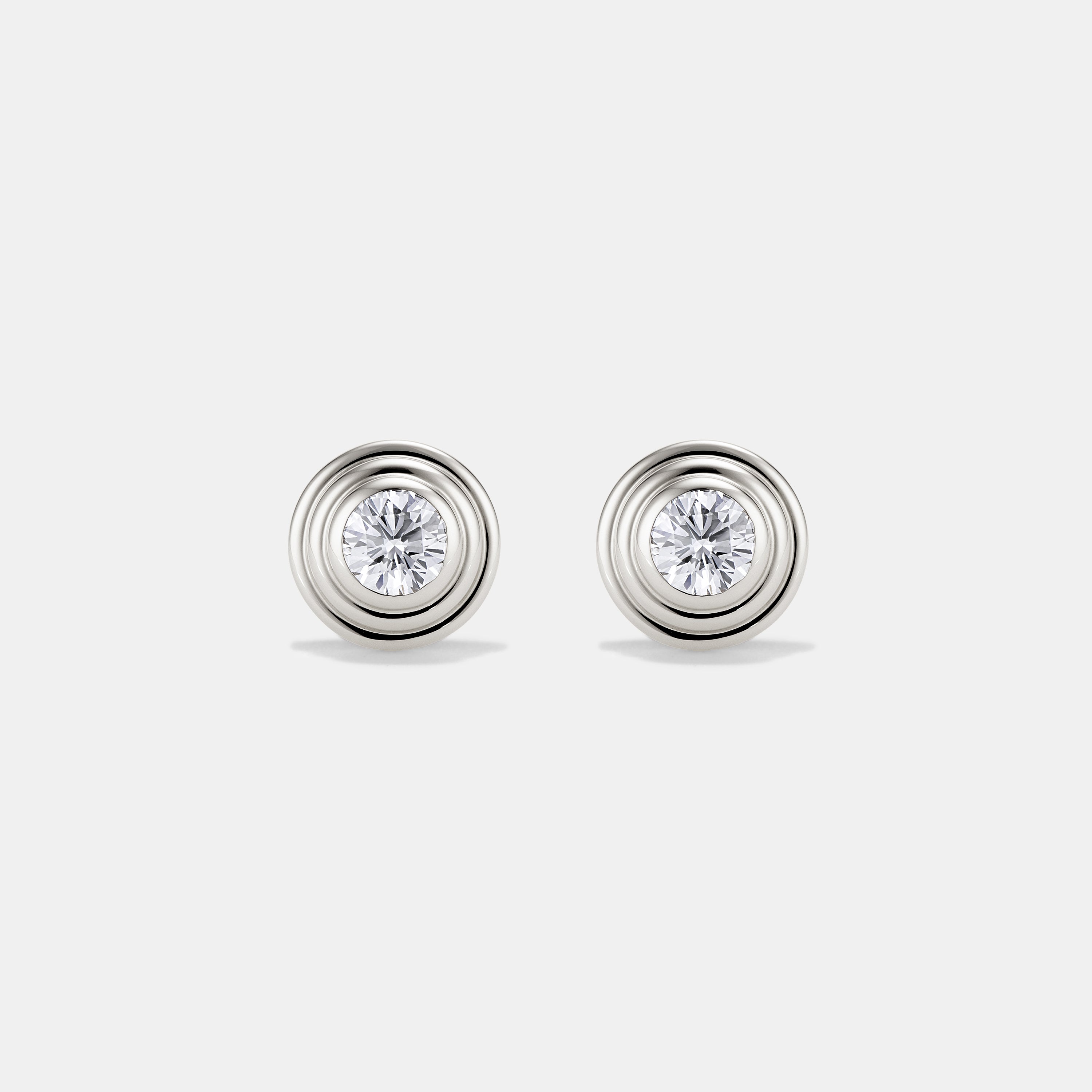 Contours Diamond Studs in White Gold - 0.20ct (0.40ctw)