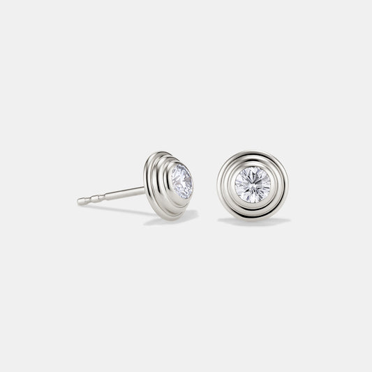 Contours Diamond Studs in White Gold - 0.20ct (0.40ctw)