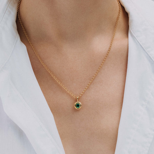Pillow Pendant 0.38ct Oval Emerald