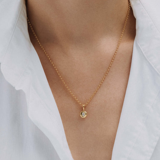 Pillow Pendant 0.21ct Oval Diamond