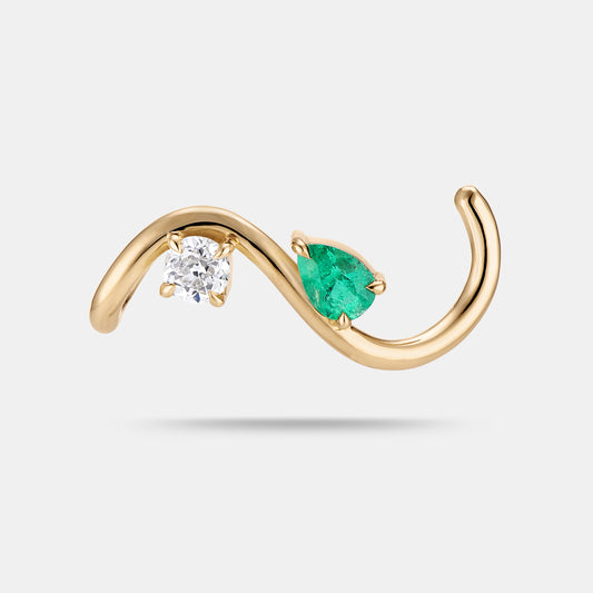Zaha Emerald and Diamond Earrings