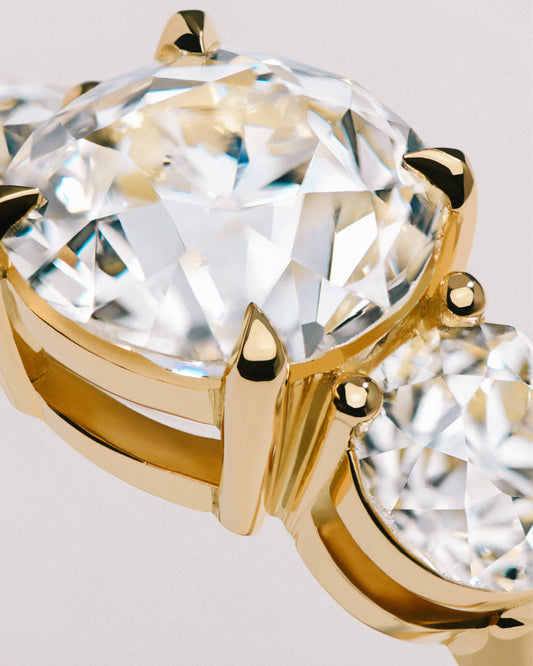 Vintage Engagement Ring, Transition Round Brilliant Diamond 0.53ct.