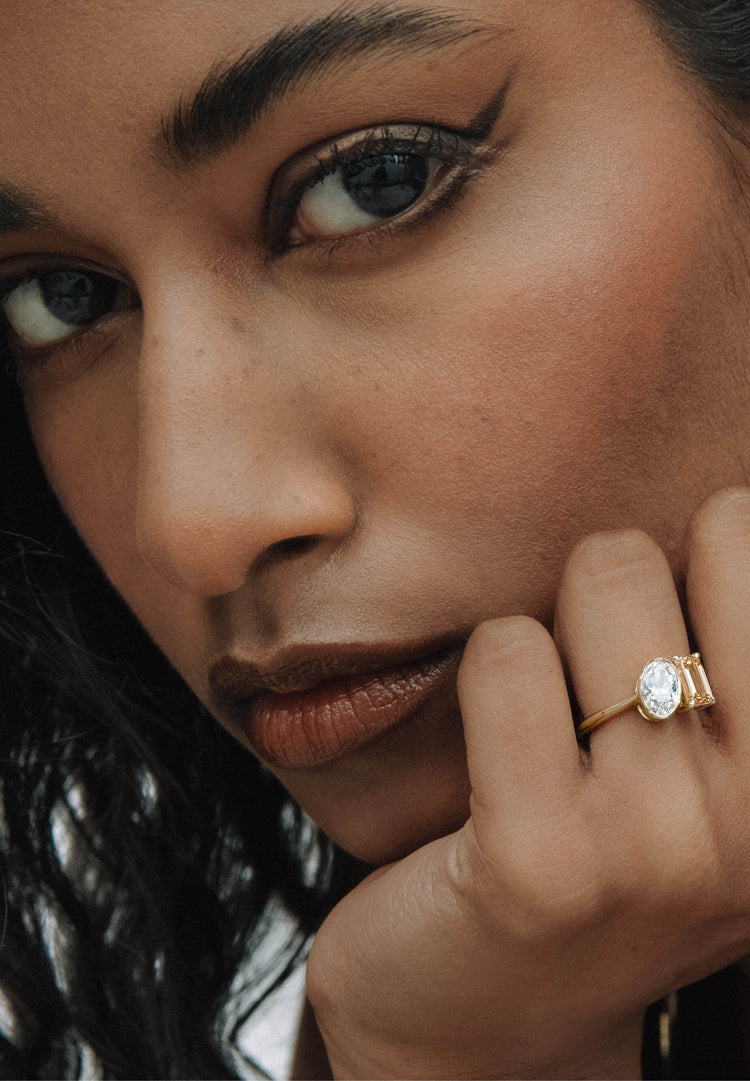 Custom parti sapphire engagement ring | Sydney jeweller Lizunova
