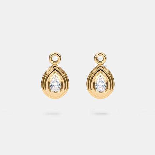 Contours Earring Charm - Pear Diamond