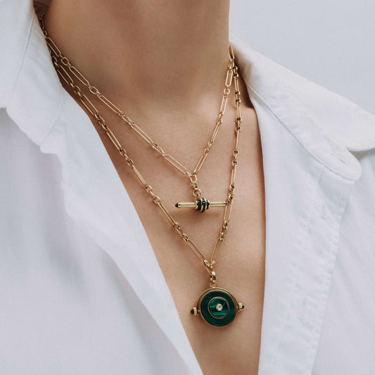 FUTURIST SPINNING PENDANT - MALACHITE
