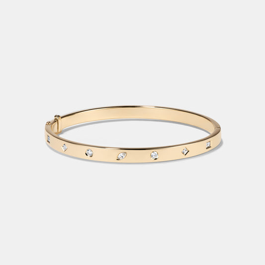 Hinged Bangle With Diamonds