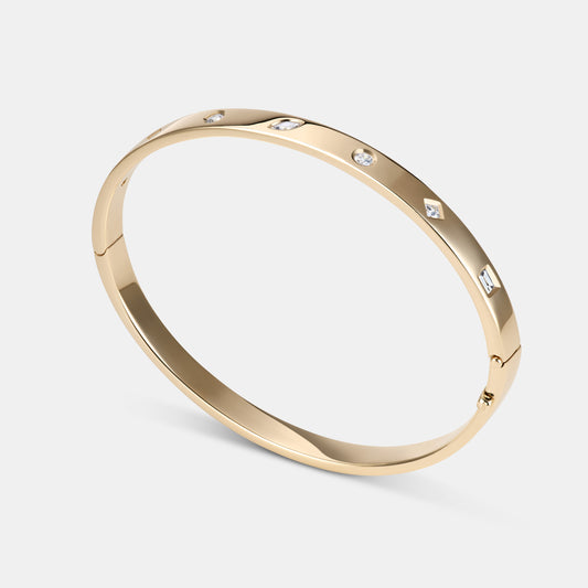 Hinged Bangle With Diamonds