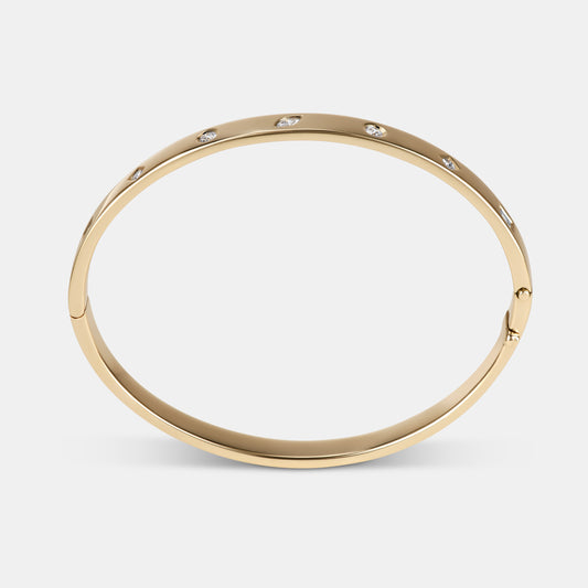 Hinged Bangle With Diamonds