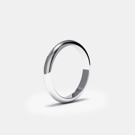 HANA 3mm wedding band in white gold
