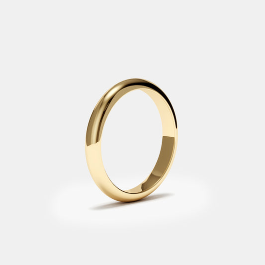 HANA 3mm wedding band in yellow gold