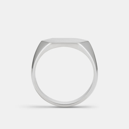 Hexagon Signet Ring in Platinum