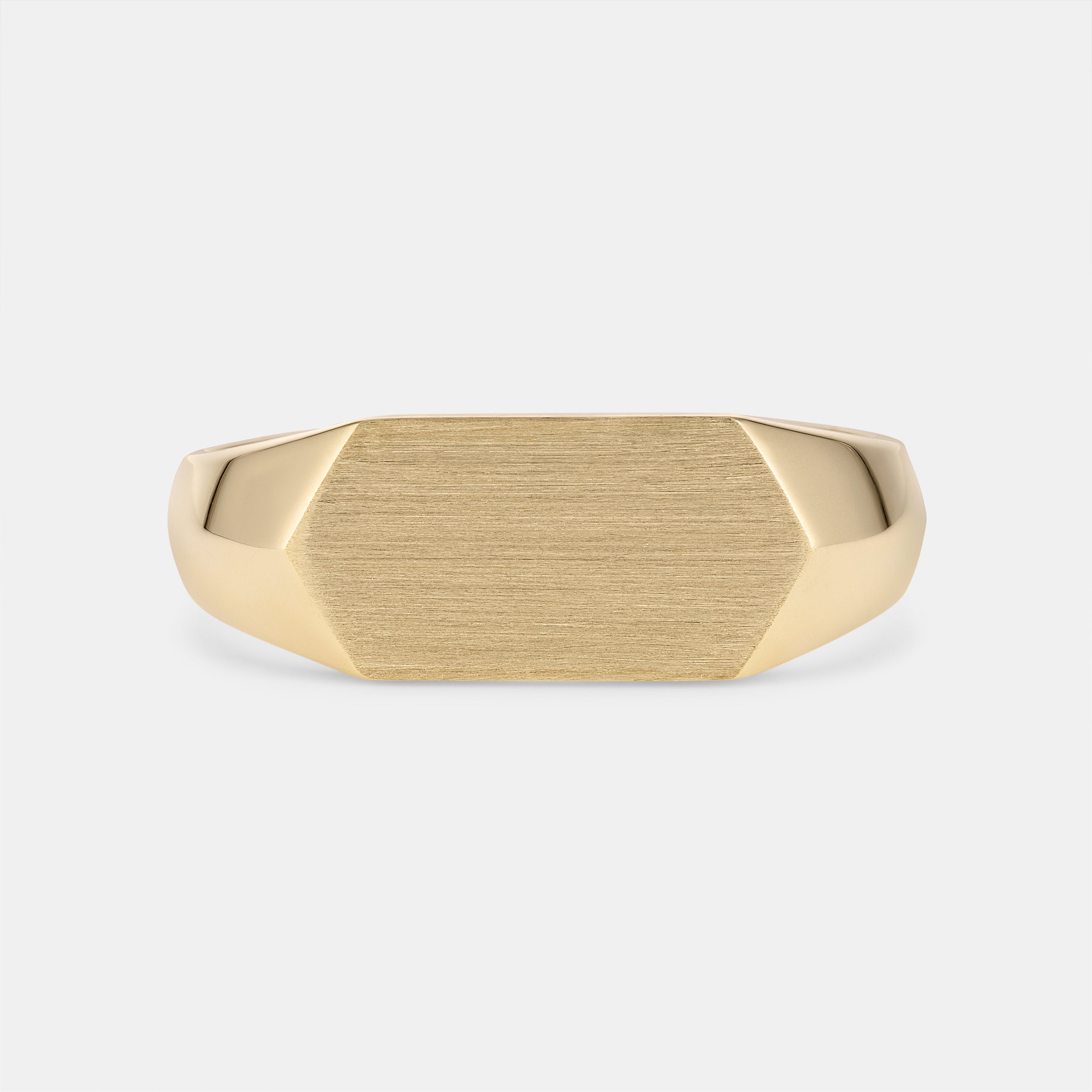 Hexagon Signet Ring in Yellow Gold