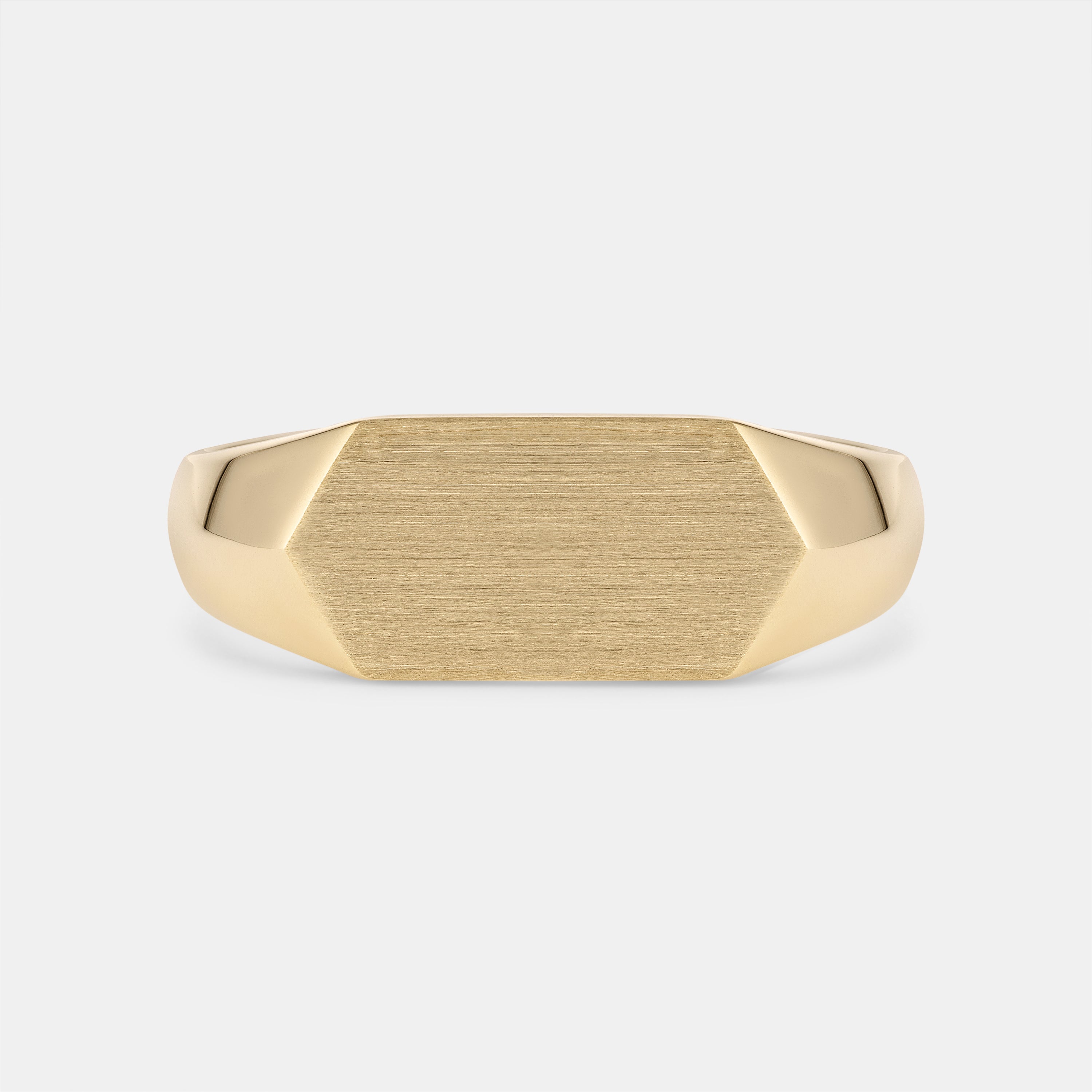 Hexagon Signet Ring in Yellow Gold