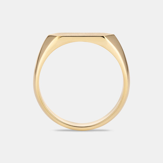 Hexagon Signet Ring in Yellow Gold