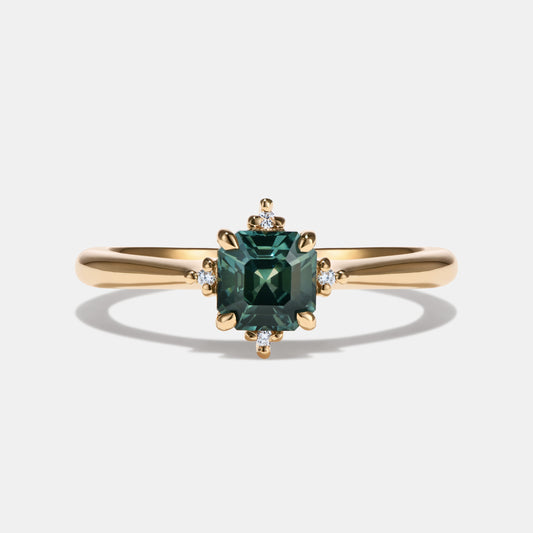 Lucia - 1.07ct Teal Sapphire Engagement Ring