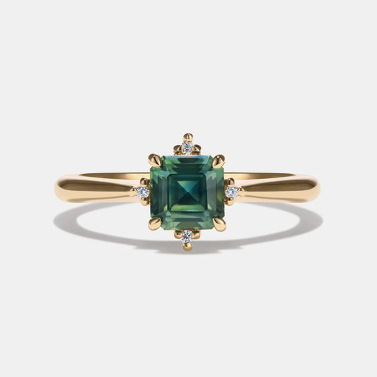 Lucia - 1.22ct Teal Sapphire Engagement Ring