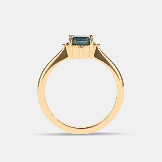 Lucia - 1.22ct Teal Sapphire Engagement Ring