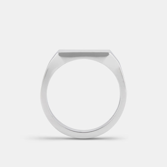 Large Rectangular Signet Ring in Platinum