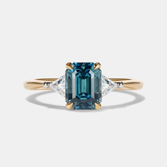 MARNI - 2.18CT TEAL SAPPHIRE ENGAGEMENT RING