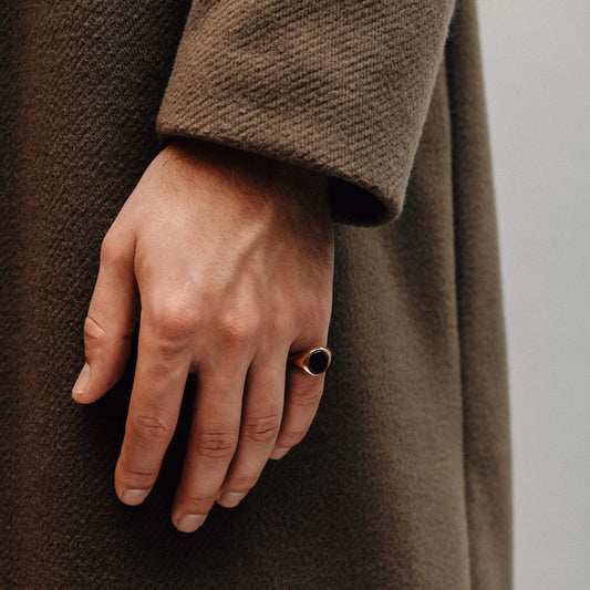 Onyx Signet Ring - 14 Karat Yellow Gold